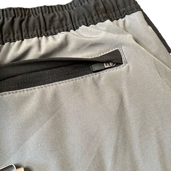 SONOMA Swim Trunks XL Gray Black Zip Pocket Drawstring Stretch Waistband Mesh - Picture 4 of 15